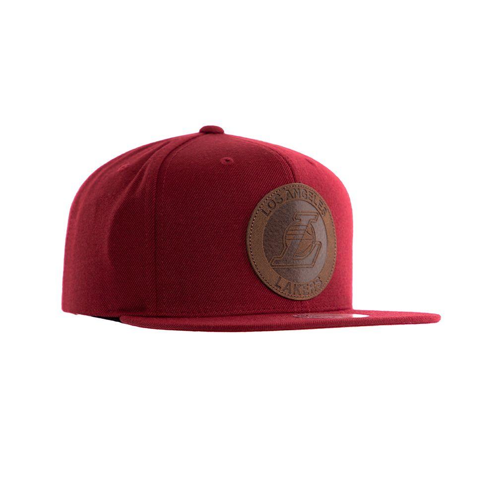 Gorro Angeles Lakers Leather Burdeo Mitchell And Ness-1
