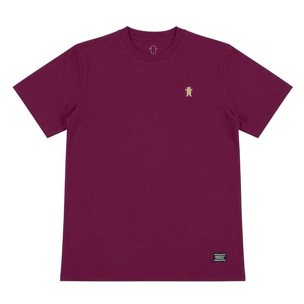 Polera Hombre Grizzly Griptape Embroidered OG Bear Burgundy-0