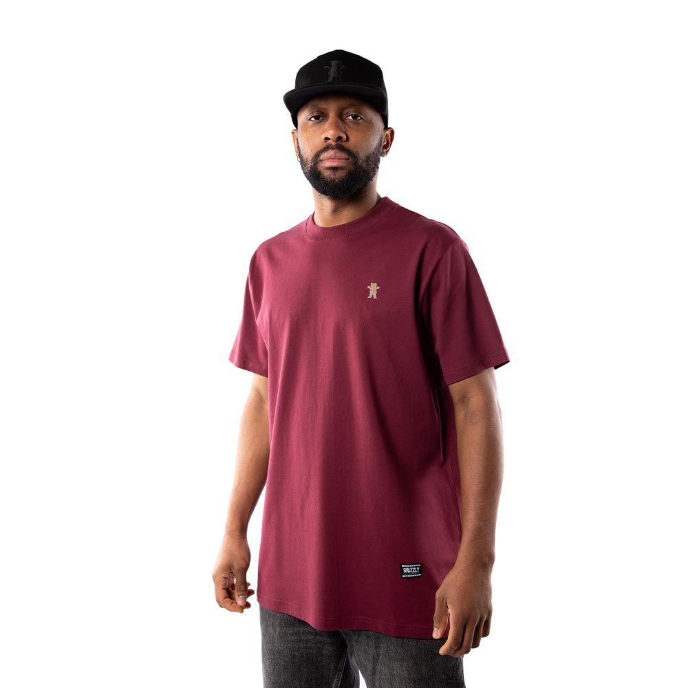 Polera Hombre Grizzly Griptape Embroidered OG Bear Burgundy-2