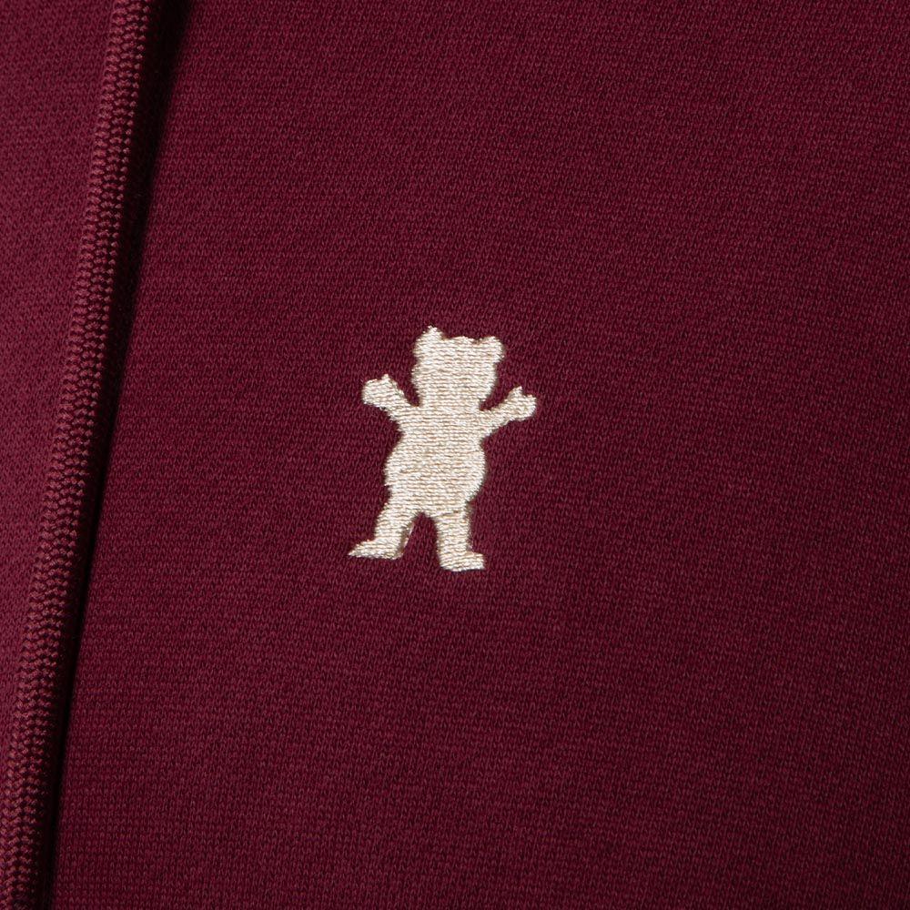 Polera Hombre Grizzly Griptape Embroidered OG Bear Burgundy-3