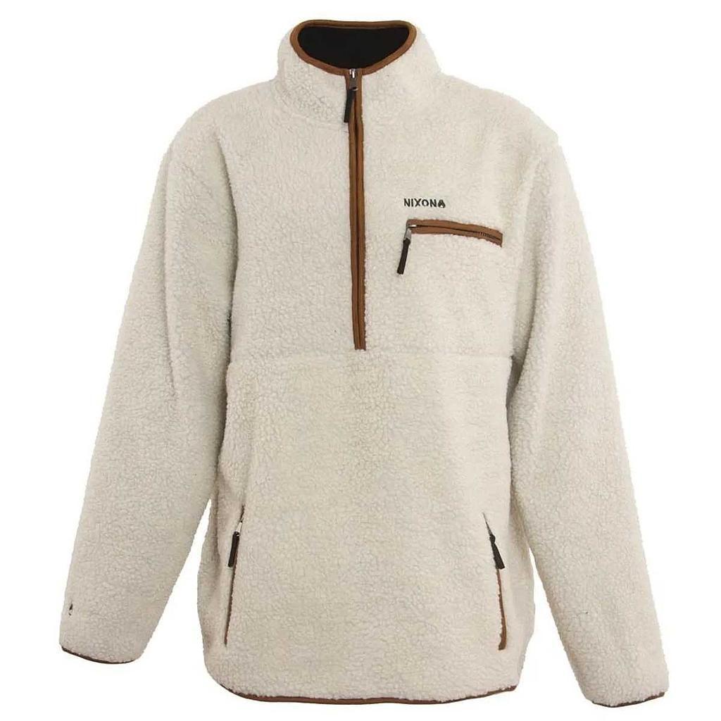 Polerón Hombre Nixon Sherpa Half Zip Beige Brown-0