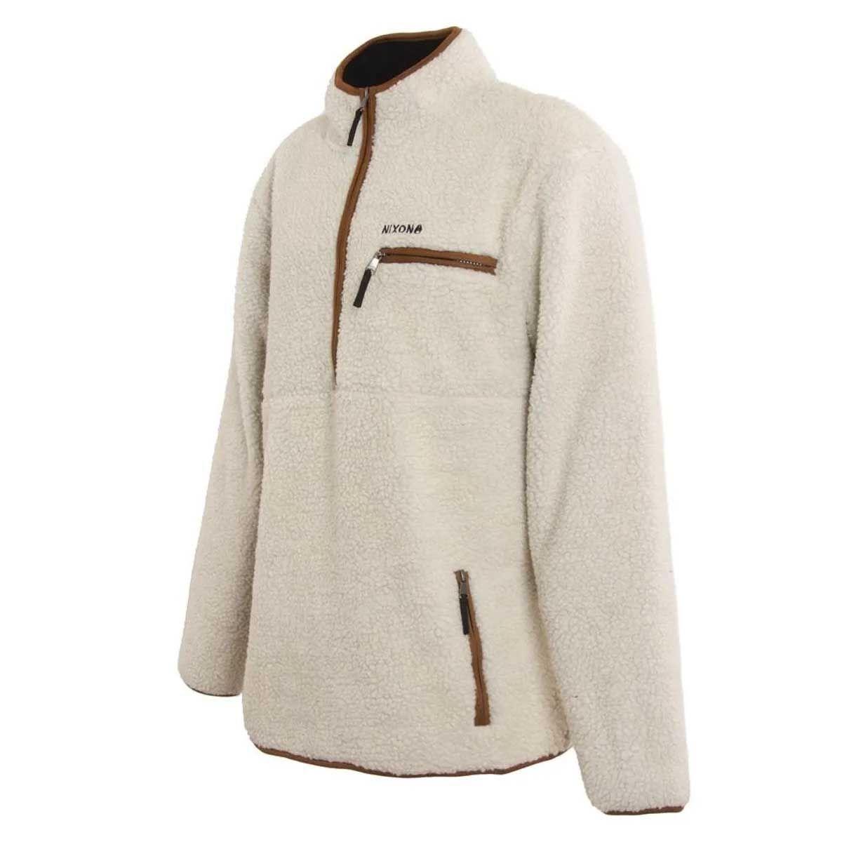 Polerón Hombre Nixon Sherpa Half Zip Beige Brown-1