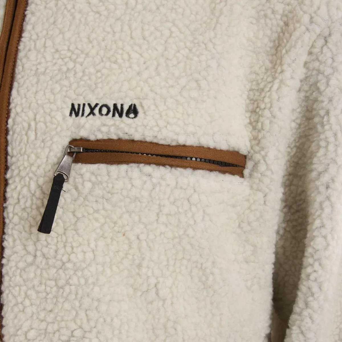 Polerón Hombre Nixon Sherpa Half Zip Beige Brown-3