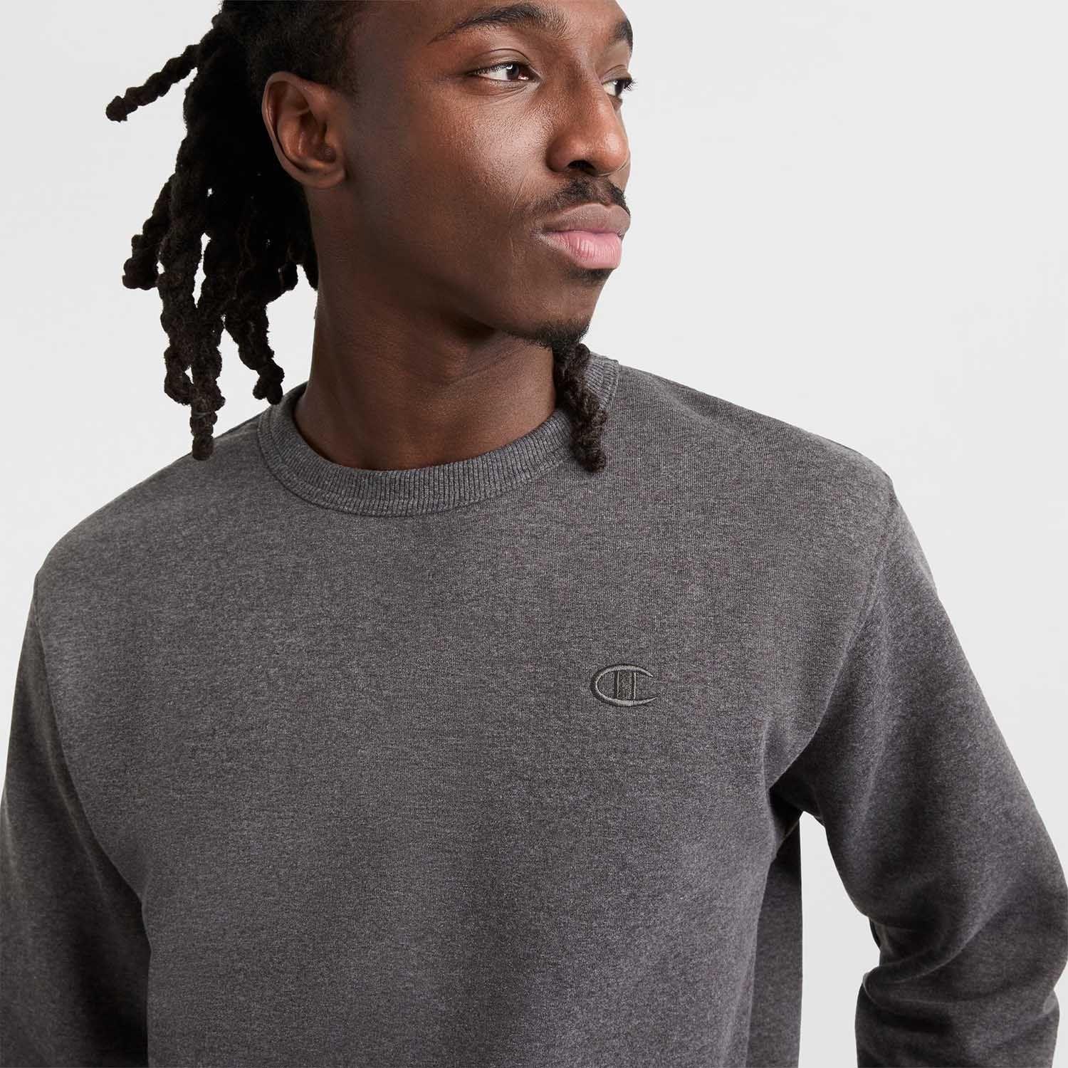 Poleron Hombre Champion Crew Fleece Gris Oscuro-2