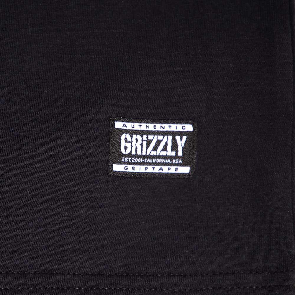 Polera Hombre Grizzly Griptape Print Script Negro-2