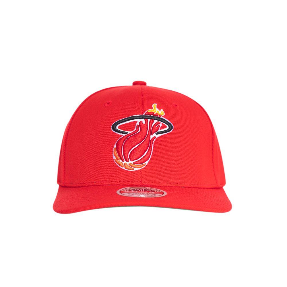 Gorro Snapback Miami Heat Visera Curva Rojo Mitchell and Ness-0