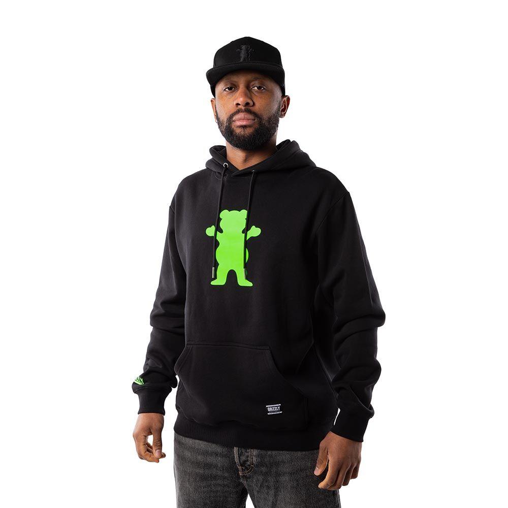 Polerón Hombre Grizzly Griptape OG Bear Negro Verde-2