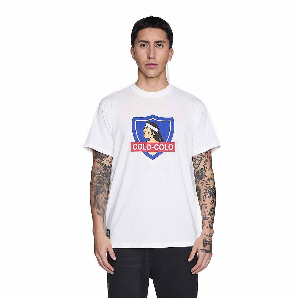 Polera Colo Colo Urbano Hombre Blanco Escudo-0