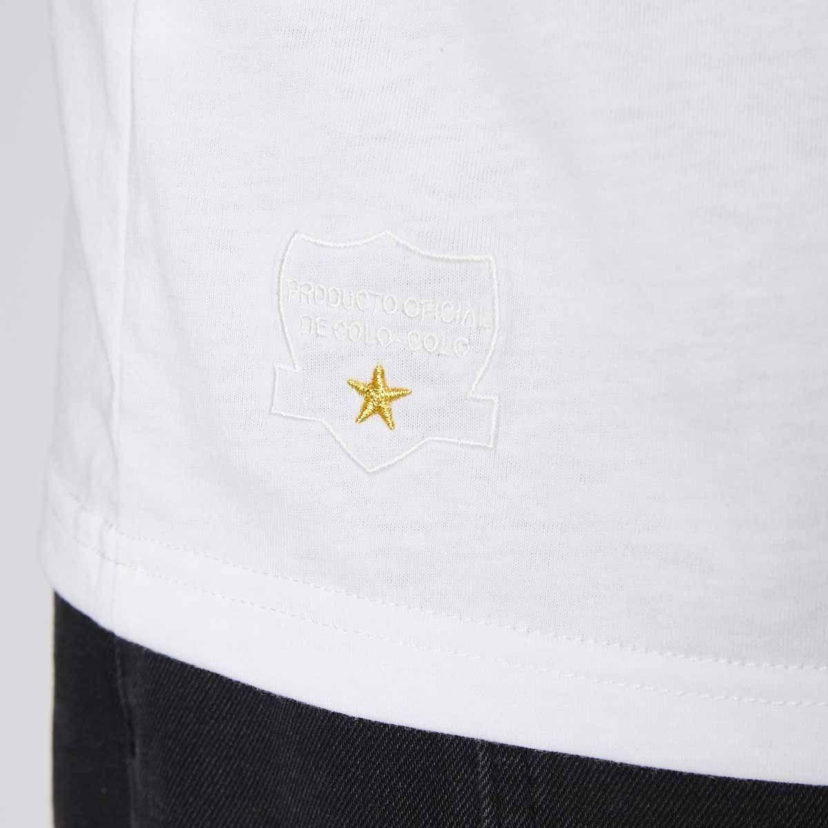 Polera Colo Colo Urbano Hombre Blanco Escudo-4