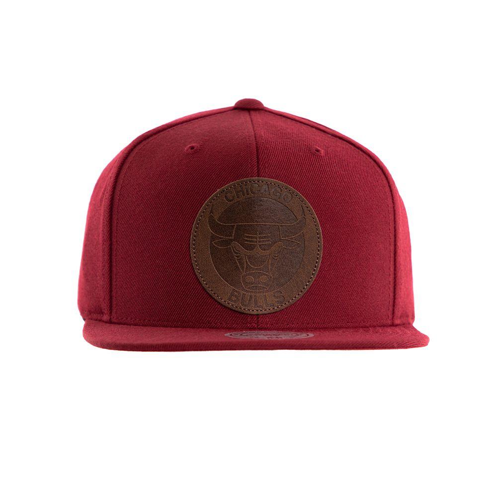 Gorro Chicago Bulls Leather Burdeo Mitchell And Ness-0