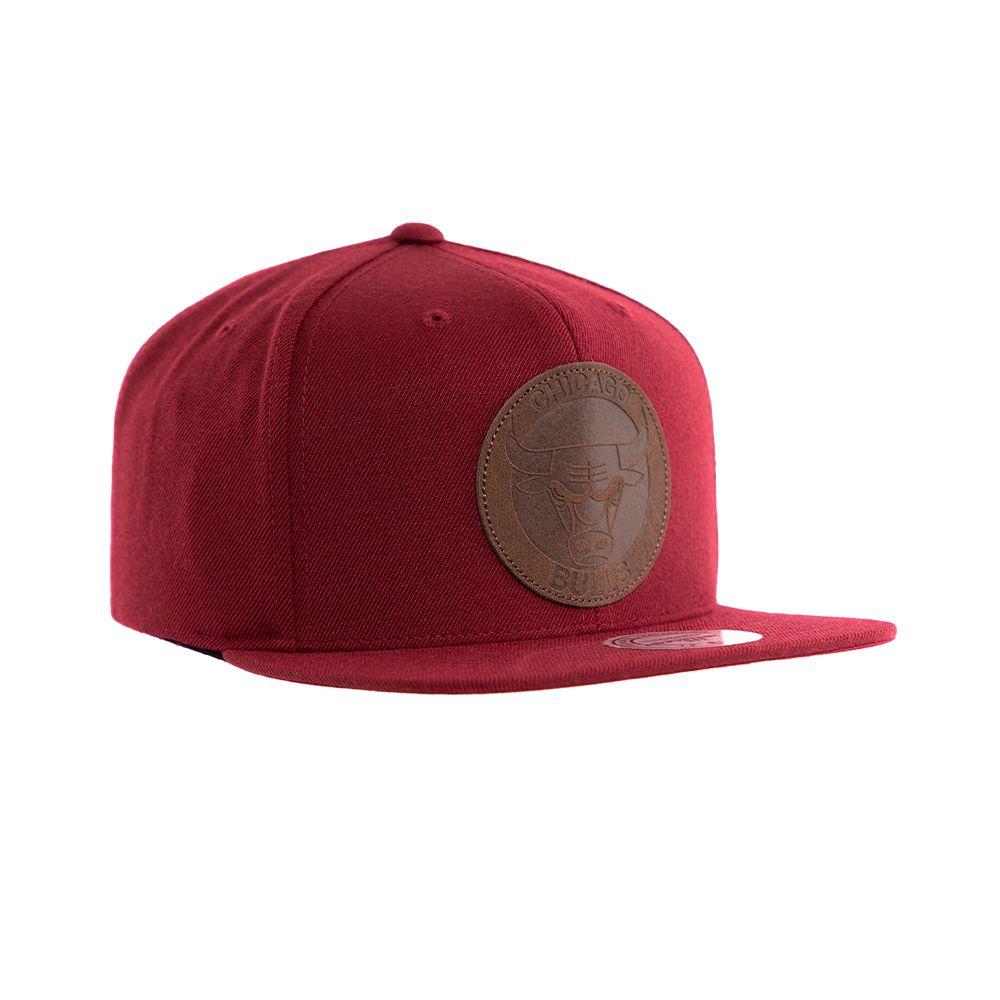 Gorro Chicago Bulls Leather Burdeo Mitchell And Ness-1