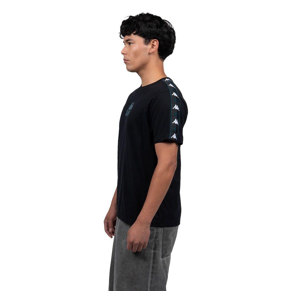 Polera Kappa Hombre Black Logo Front Negra-2