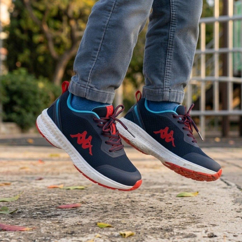 Zapatilla Urbana Niño Kappa Glinch Logo Azul Rojo Turquesa-1