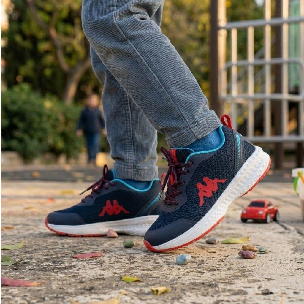 Zapatilla Urbana Niño Kappa Glinch Logo Azul Rojo Turquesa-3