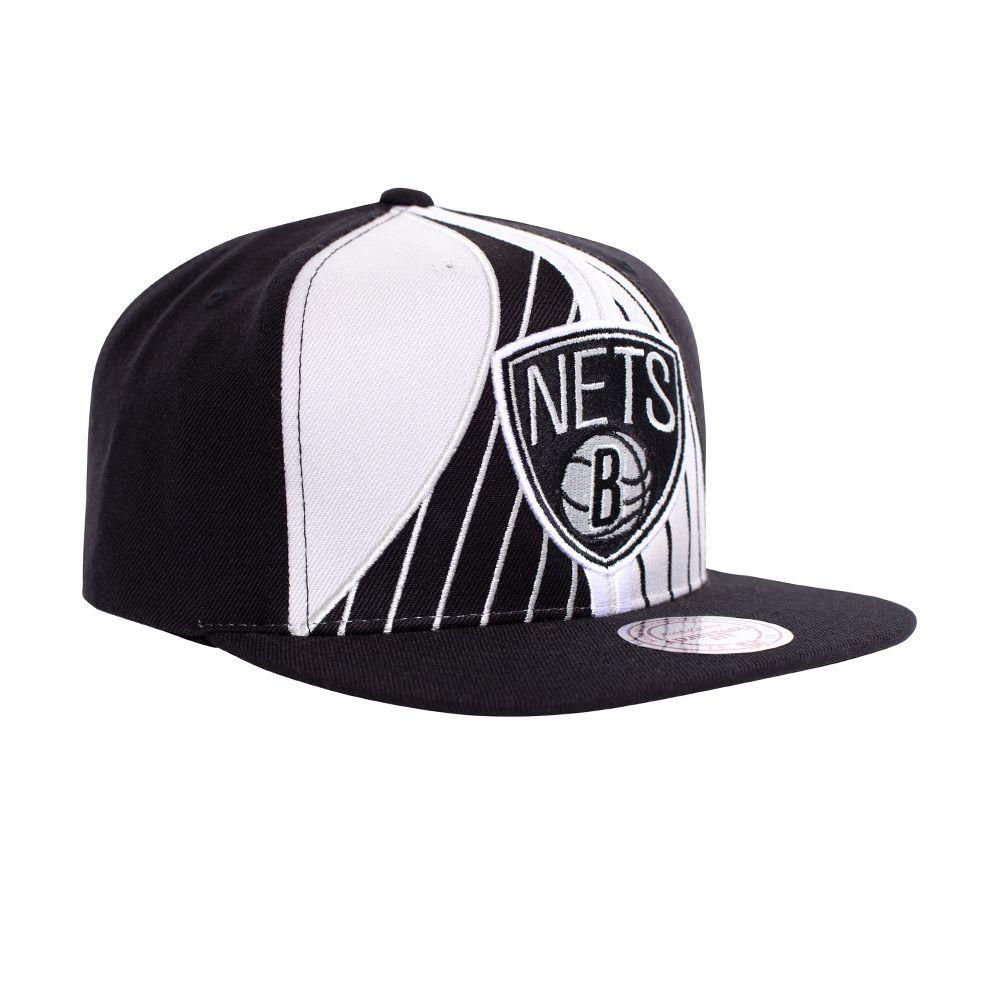 Gorro Brooklyn Nets Visera Plana Negro Gris Mitchell and Ness-1