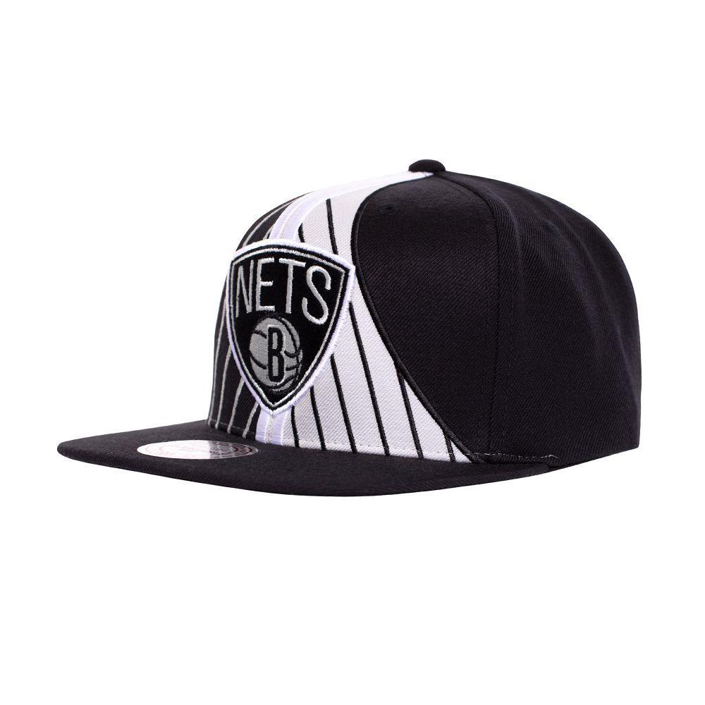 Gorro Brooklyn Nets Visera Plana Negro Gris Mitchell and Ness-3
