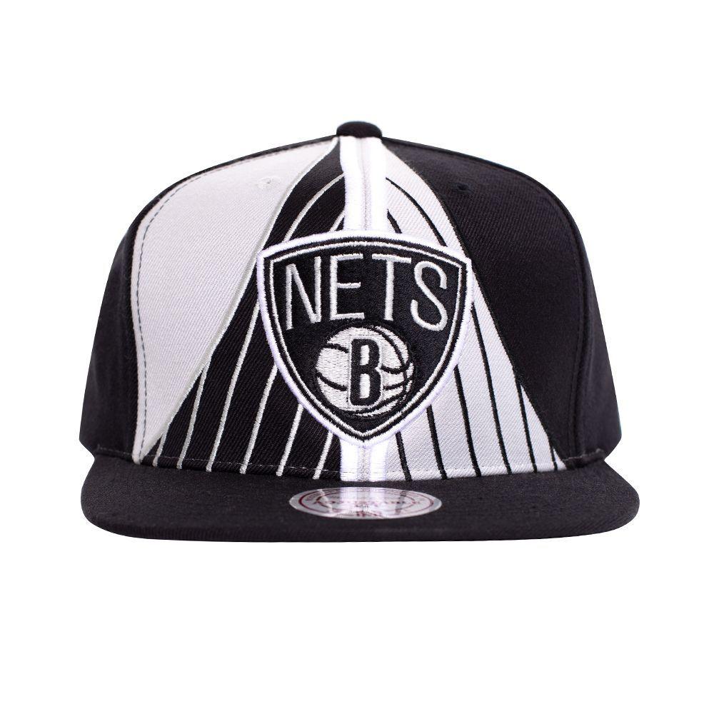 Gorro Brooklyn Nets Visera Plana Negro Gris Mitchell and Ness-0