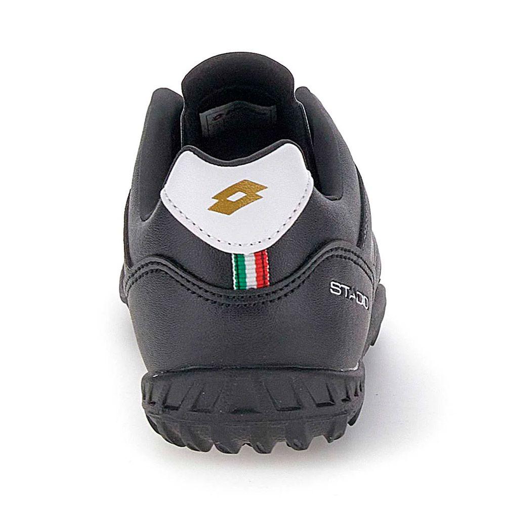 Zapato de Baby Futbol Juvenil Lotto - Stadio 705 TF JR Negro Blanco-3