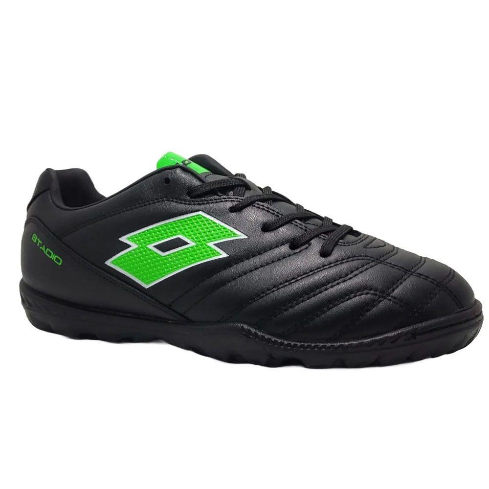 Zapatilla Baby Fútbol Juvenil Lotto Stadio 705 TF JR Negro/Verde-2