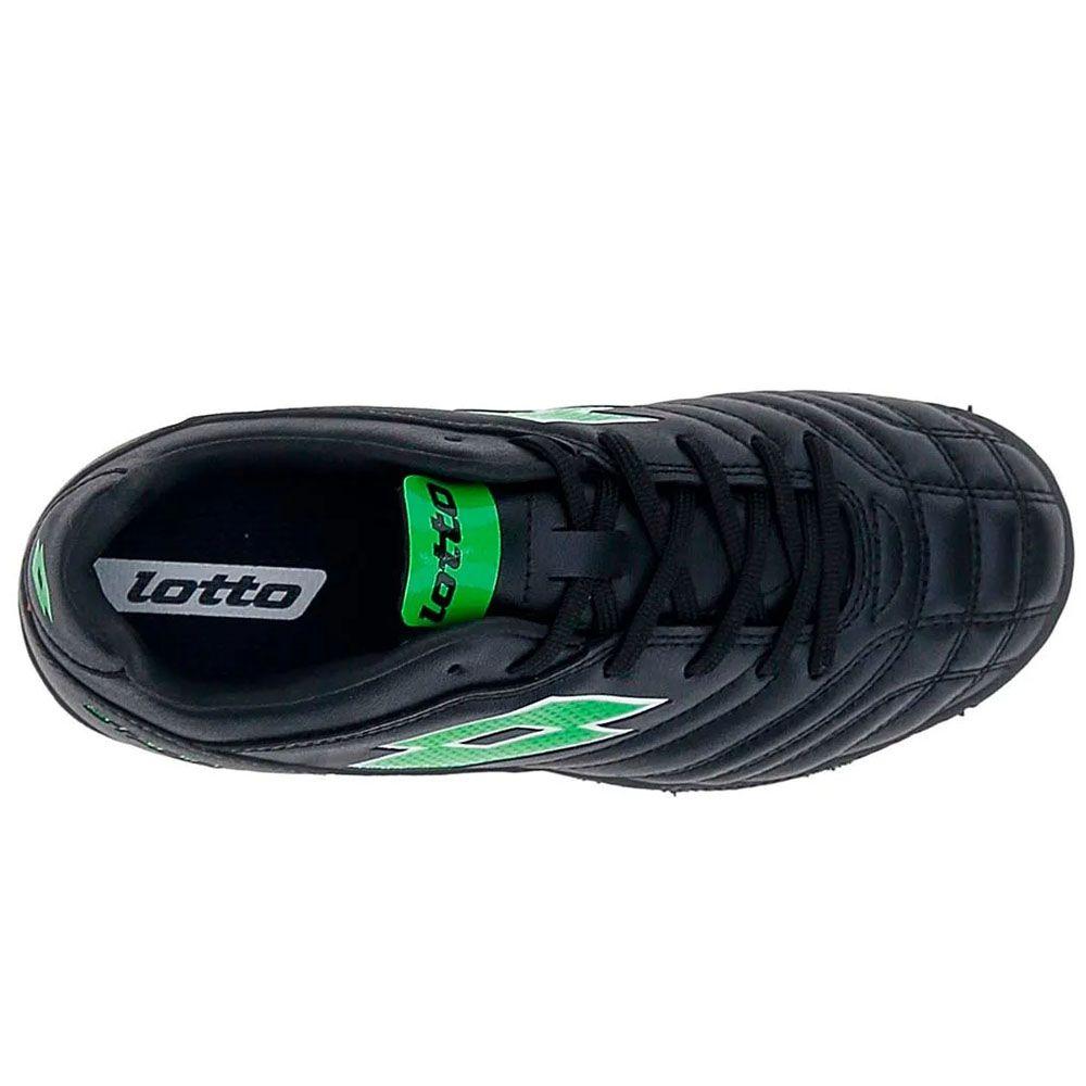 Zapatilla Baby Fútbol Juvenil Lotto Stadio 705 TF JR Negro/Verde-3