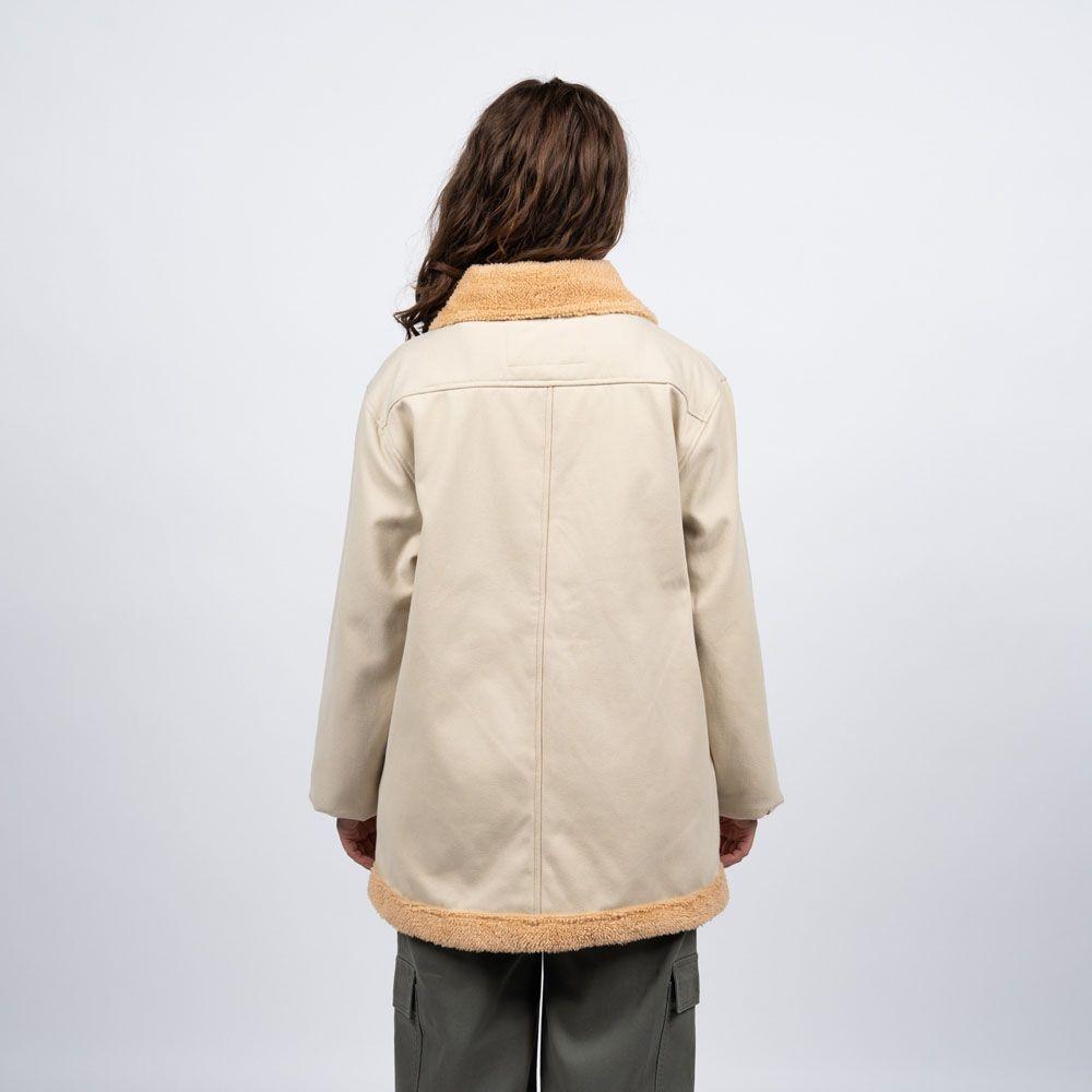 Chaqueta Sherpa Mujer Reef Buttons Beige-3
