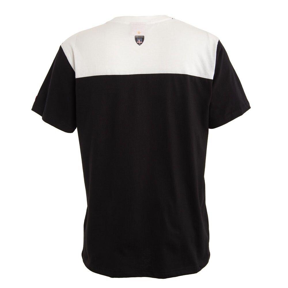 Polera Colo Colo Urbano Blanco y Negro Escudo Front-2