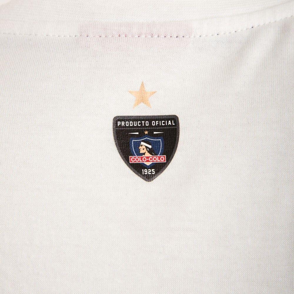 Polera Colo Colo Urbano Blanco y Negro Escudo Front-3