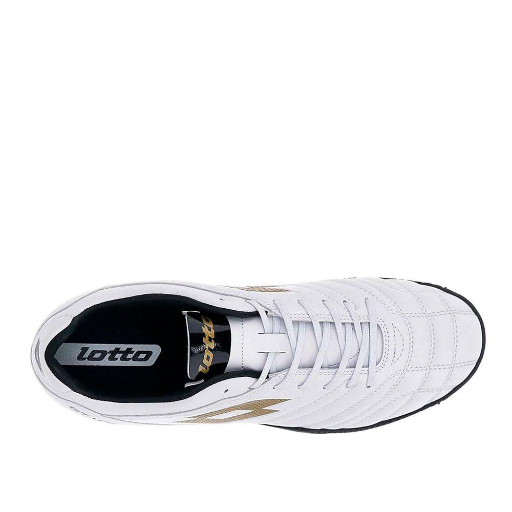 Zapatilla Baby Futbol Juvenil Lotto - Stadio 705 TF JR Blanco Dorado-5