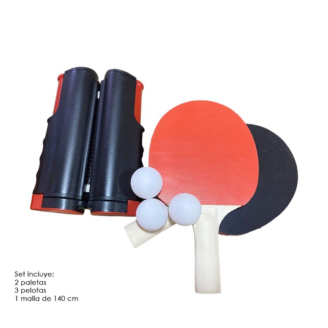 Set Ping Pong Paletas Pelotas Malla JKS-1