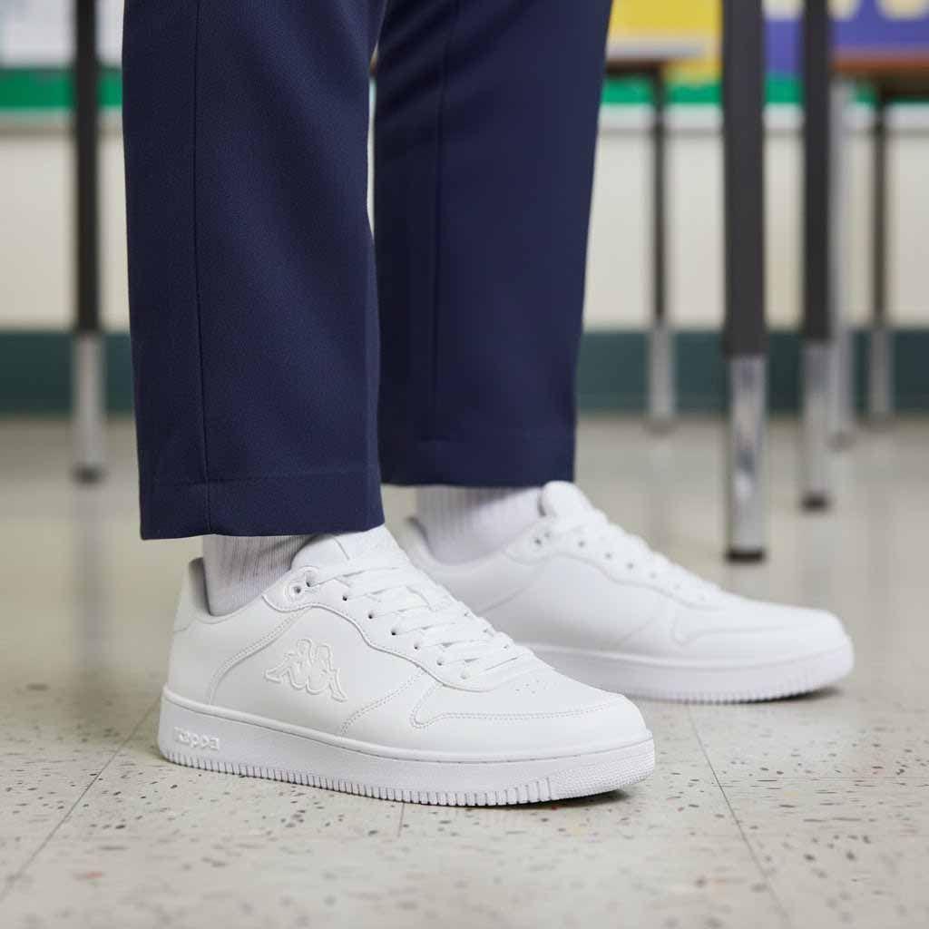 Zapatillas Escolares Blancas Juveniles Kappa Logo Master Lt Lead-1