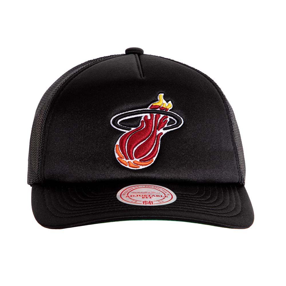 Jockey Gorro Trucker Nba Miami Heat Negro Mitchell And Ness-0