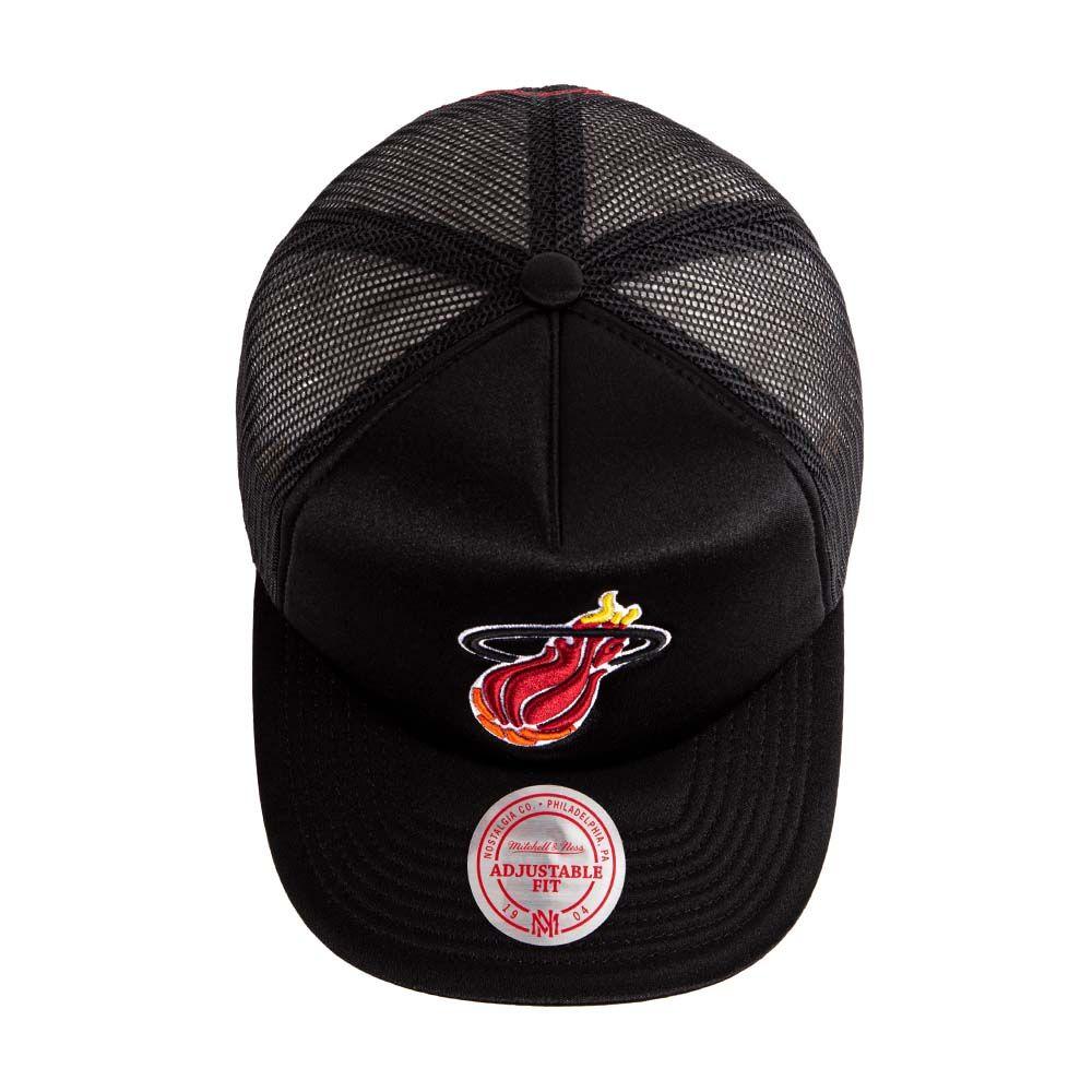 Jockey Gorro Trucker Nba Miami Heat Negro Mitchell And Ness-4