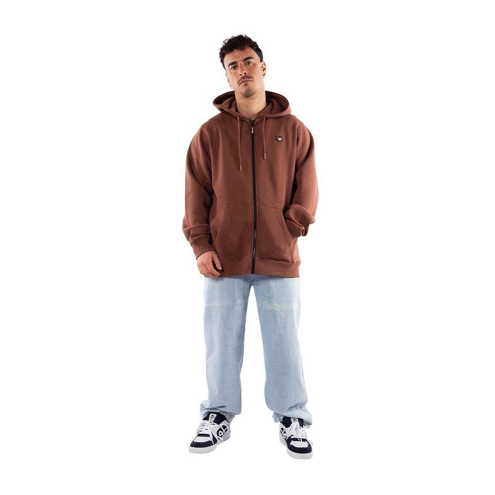 Polerón Hombre Hang Loose Full Zipper Brown Essencial-4