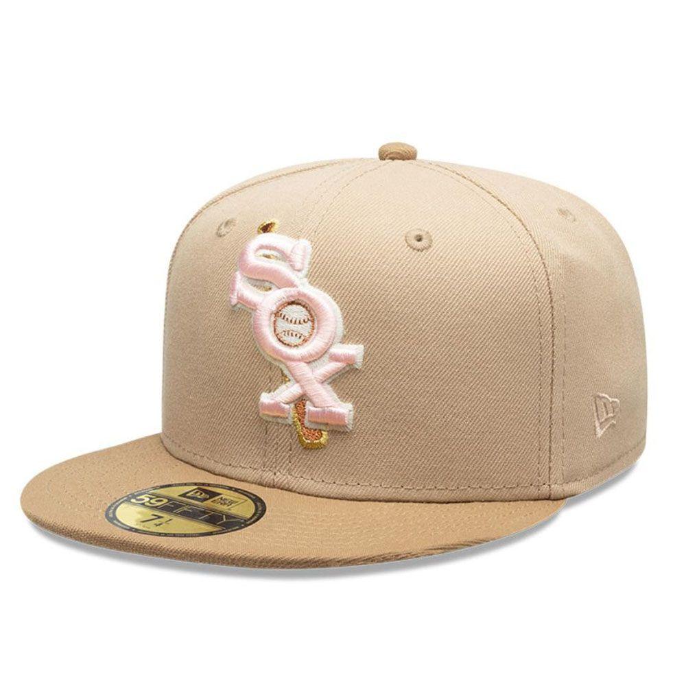 Jockey Gorro 59Fifty Chicago White Sox Beige - Rosado-2
