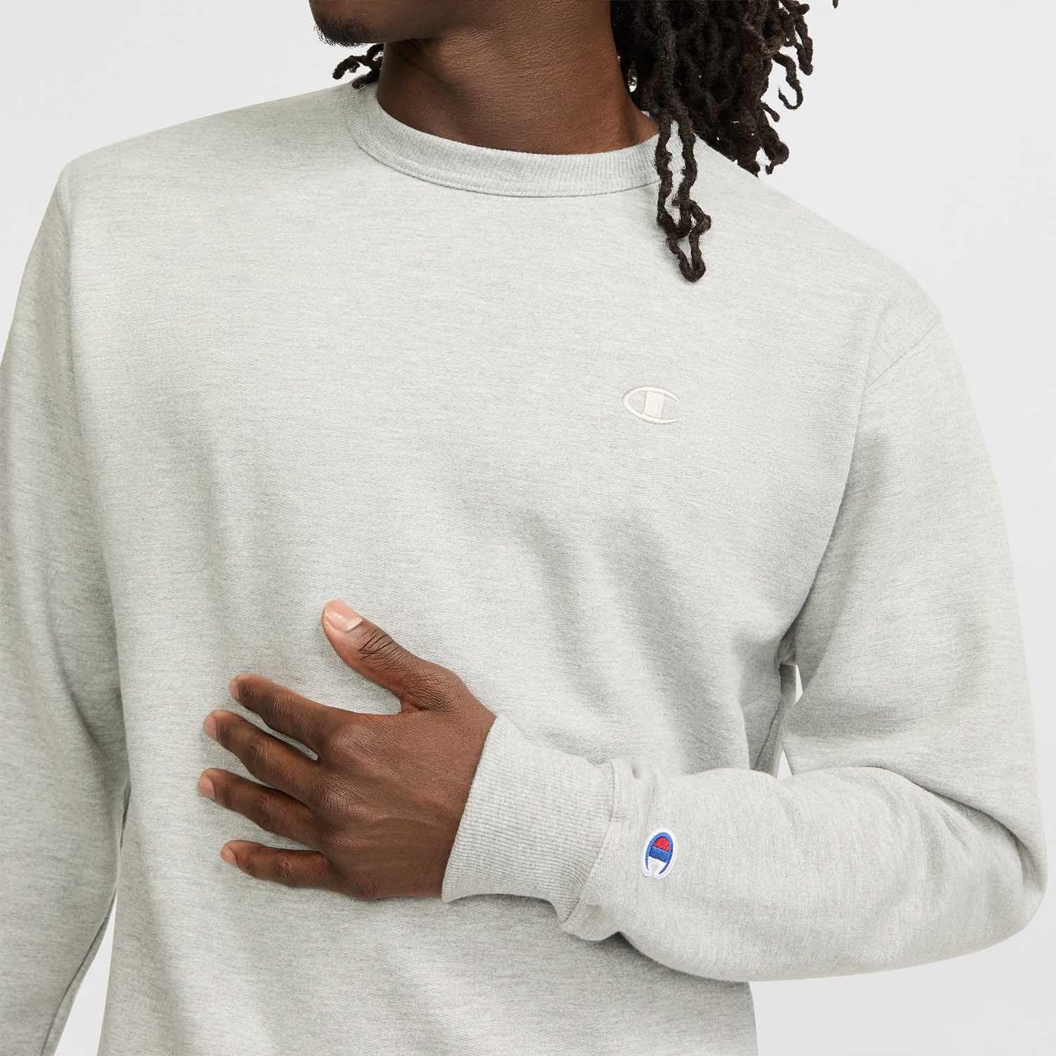 Poleron Hombre Champion Crew Fleece Gris Claro-2