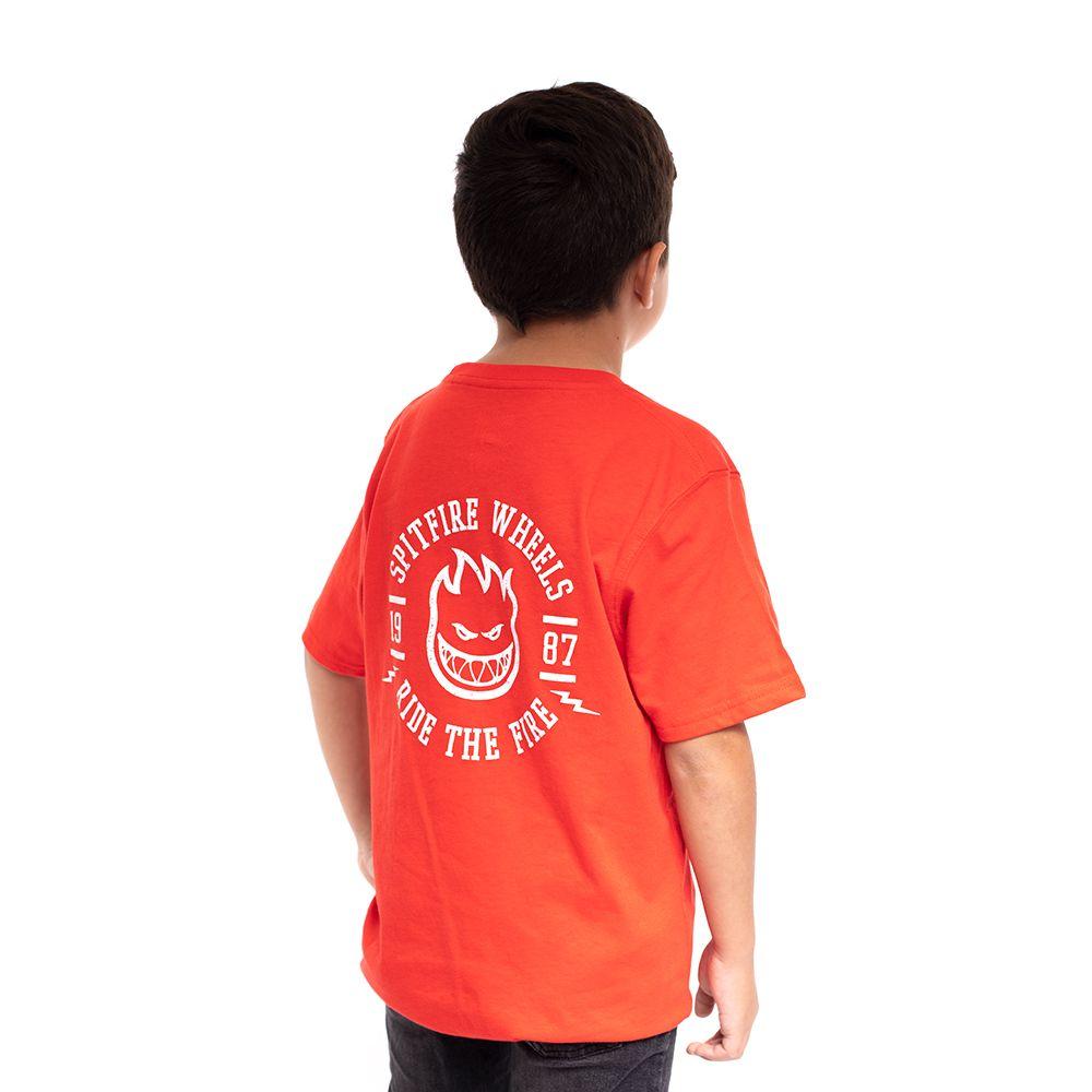 Polera Niño Ride The Fire Rojo Spitfire-5