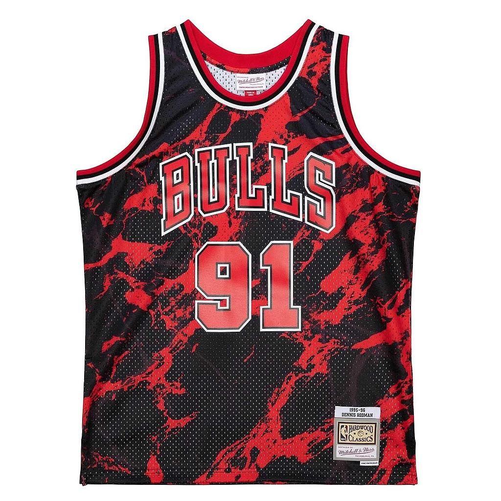 Camiseta Mitchell and Ness Chicago Bulls Dennis Rodman 91 Marble-0