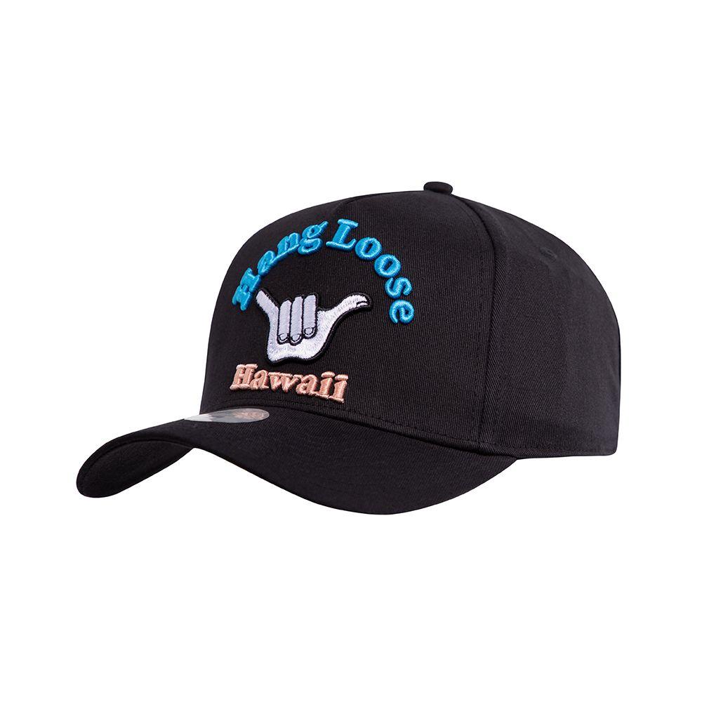 Gorro snapback hang loose negro bordado shaka-3