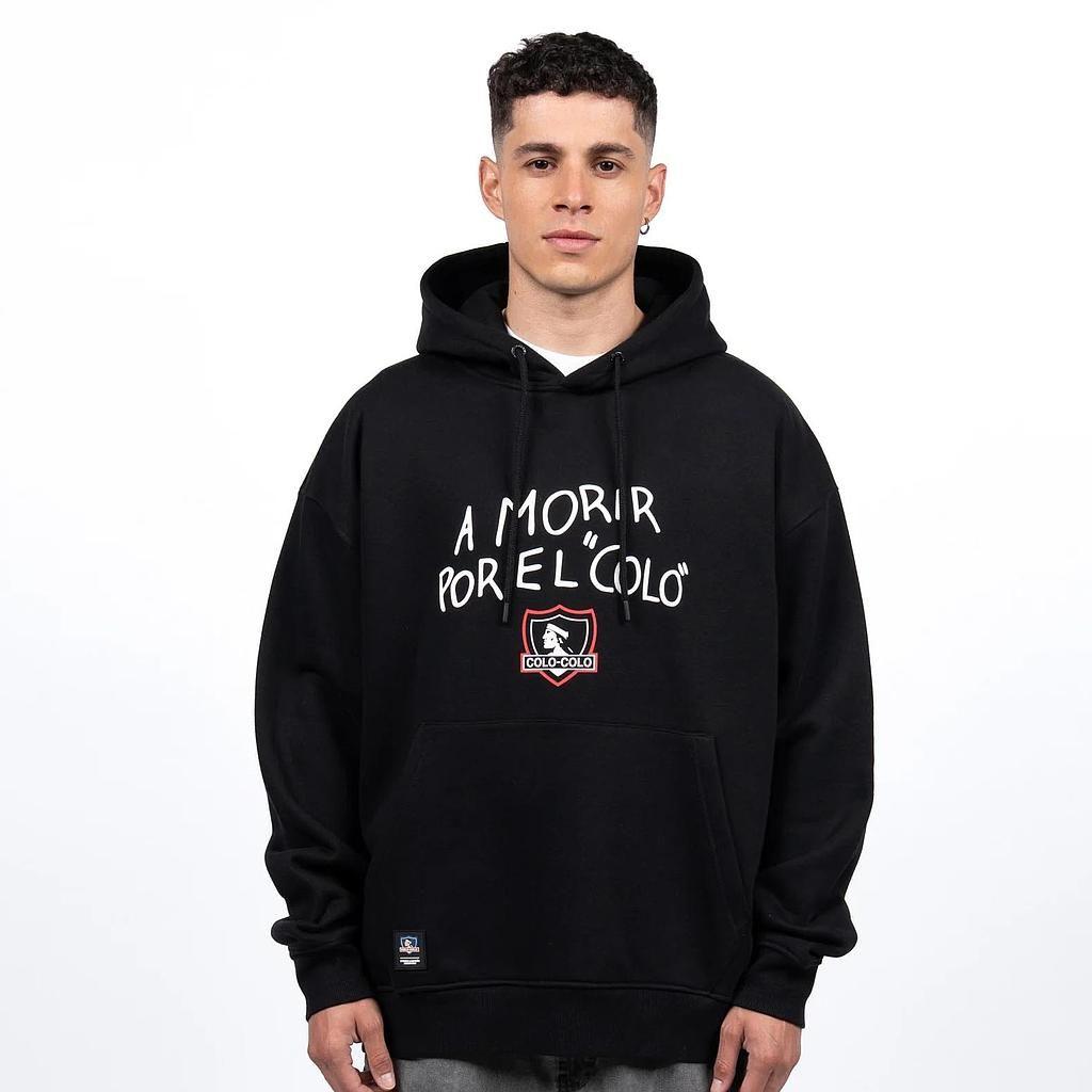 Poleron Hoodie Colo Colo Urbano "...Por El Colo" Negro-0