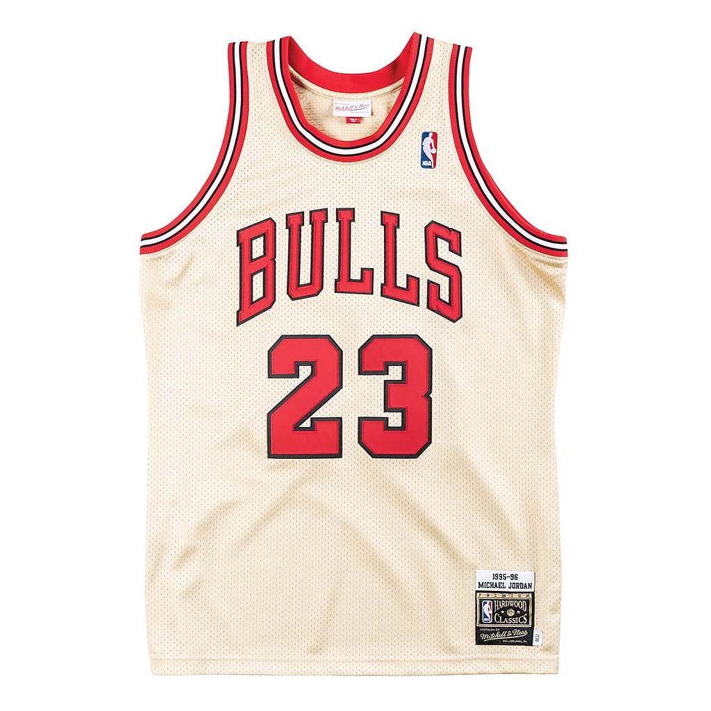 Polera Nba Gold Jersey Bulls 95 Mj Mitchell And Ness-0