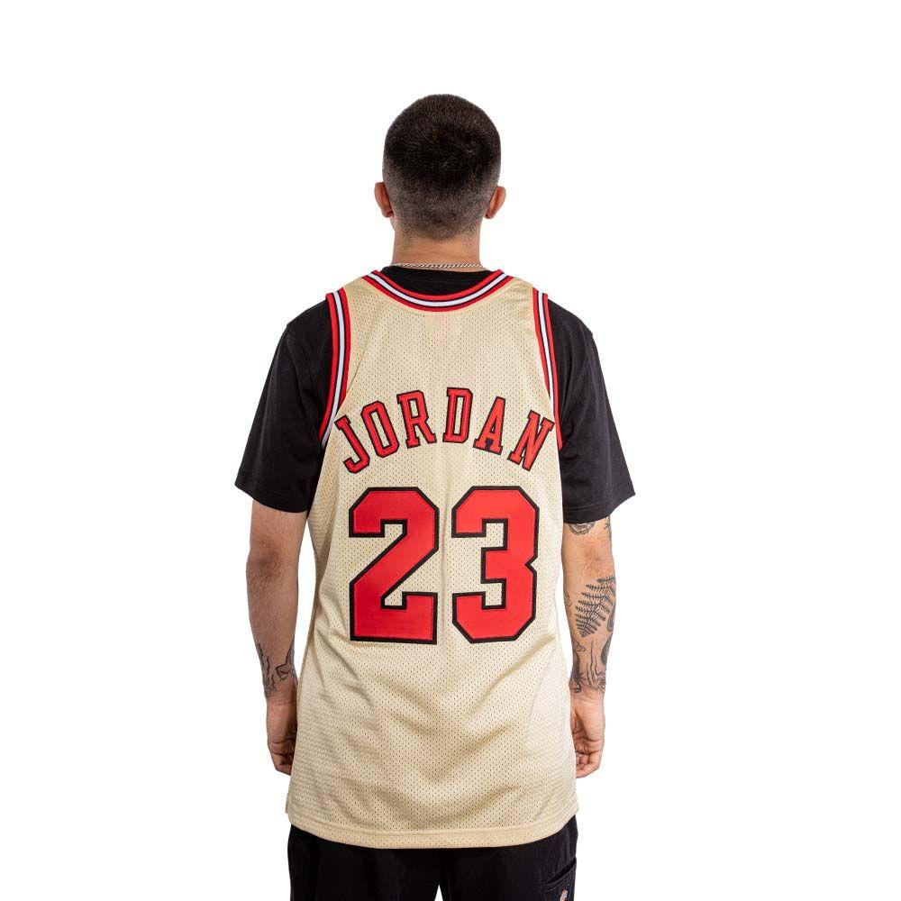 Polera Nba Gold Jersey Bulls 95 Mj Mitchell And Ness-4