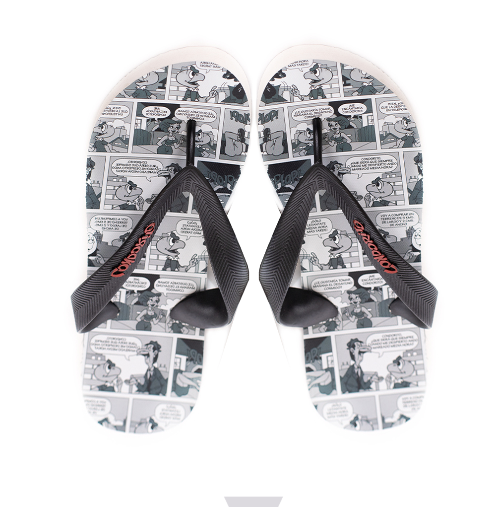 Sandalias Hombre Hawaianas Gris Negro Condorito-3