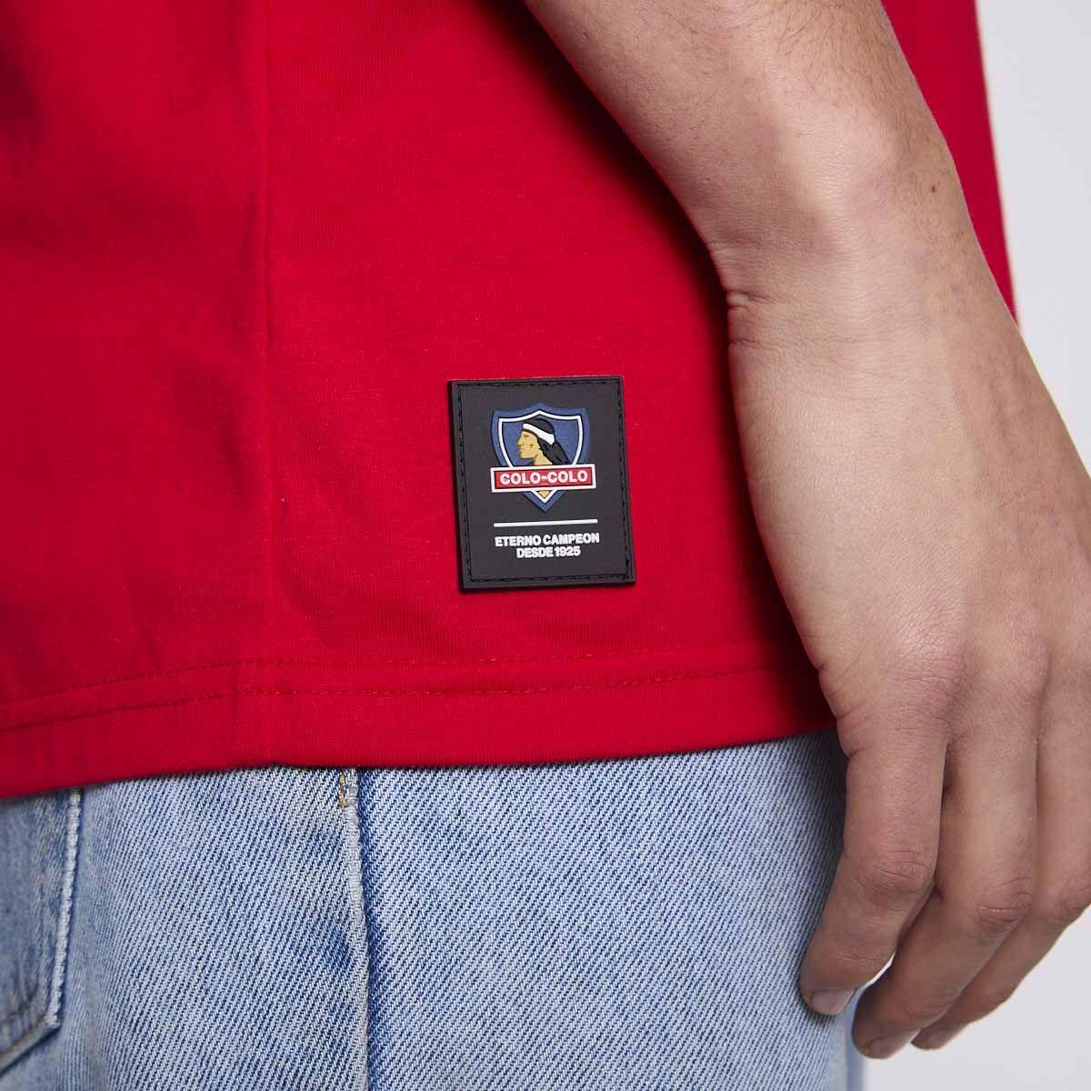 Polera Colo Colo Urbano Hombre Rojo Escudo-3