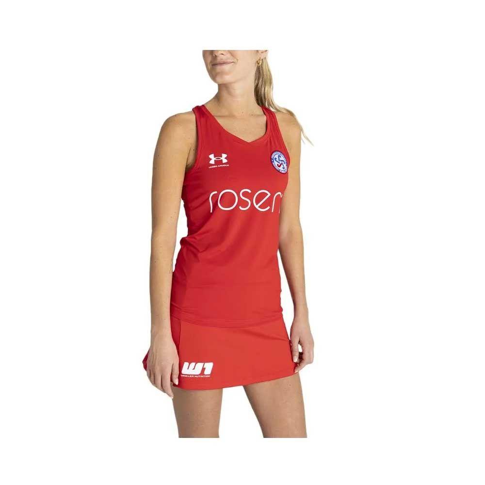 Polera Mujer Deportiva Sin Mangas Rojo Under Armour-0