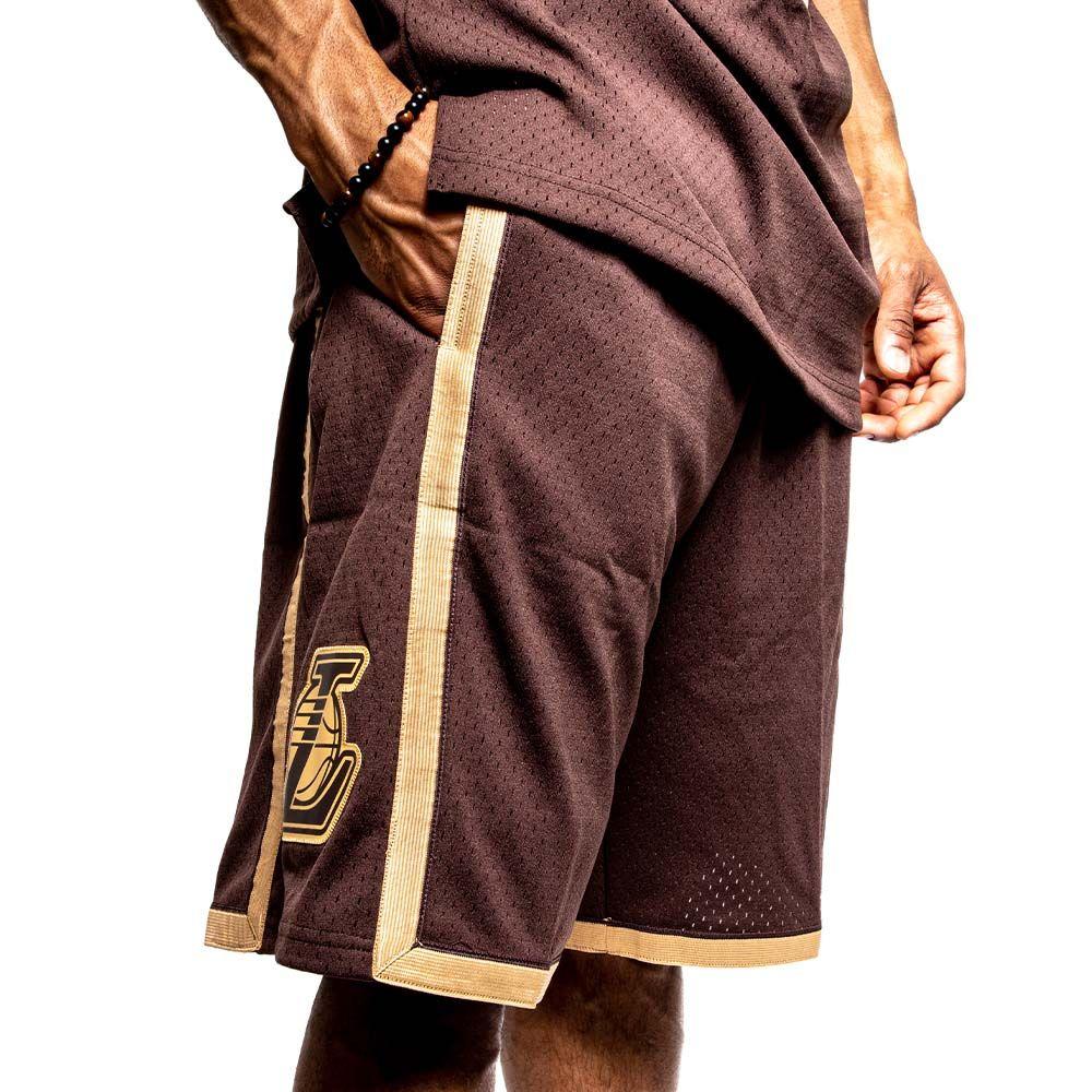 Short Nba Lux Brown Lakers 2009 Mitchell And Ness-0