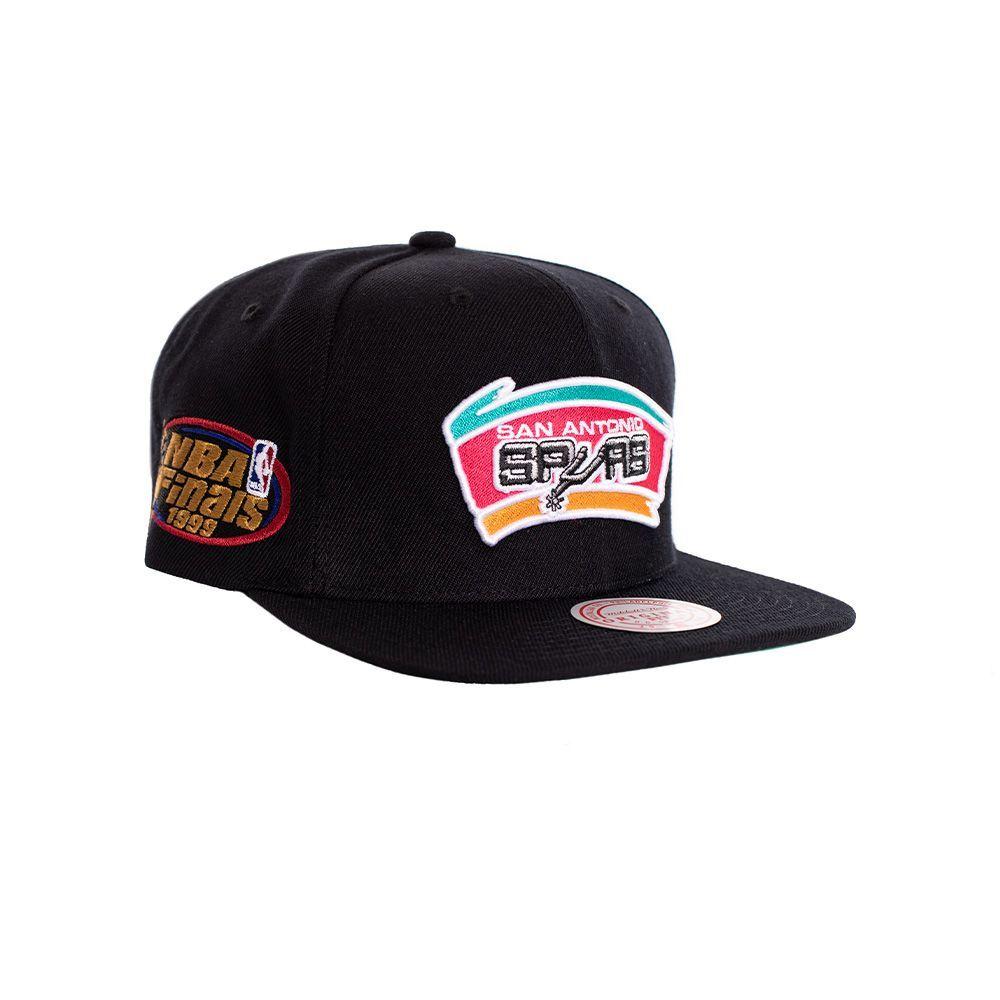 Gorro San Antonio Spurs Visera Plana Finales 1999 Negro Mitchell and Ness-1