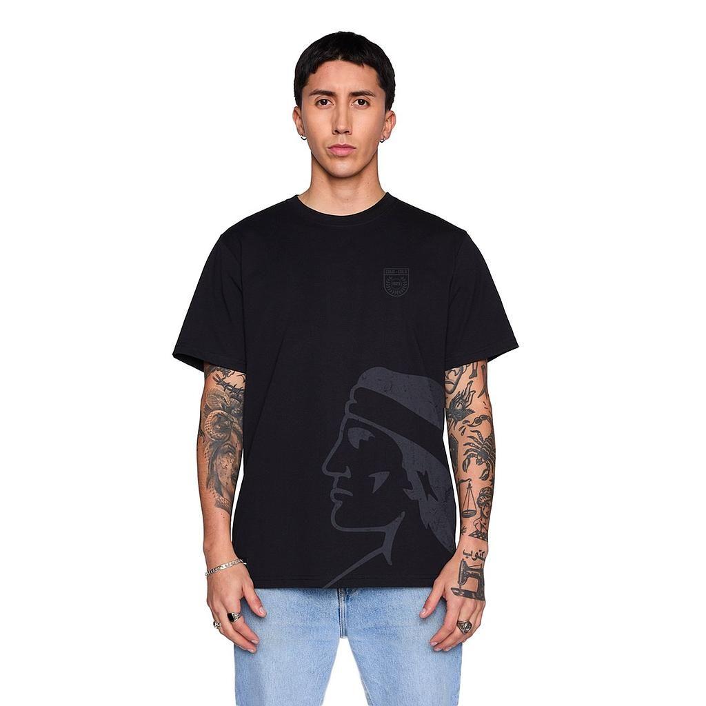 Polera Colo Colo Urbano Hombre Cacique Negro Gris-0