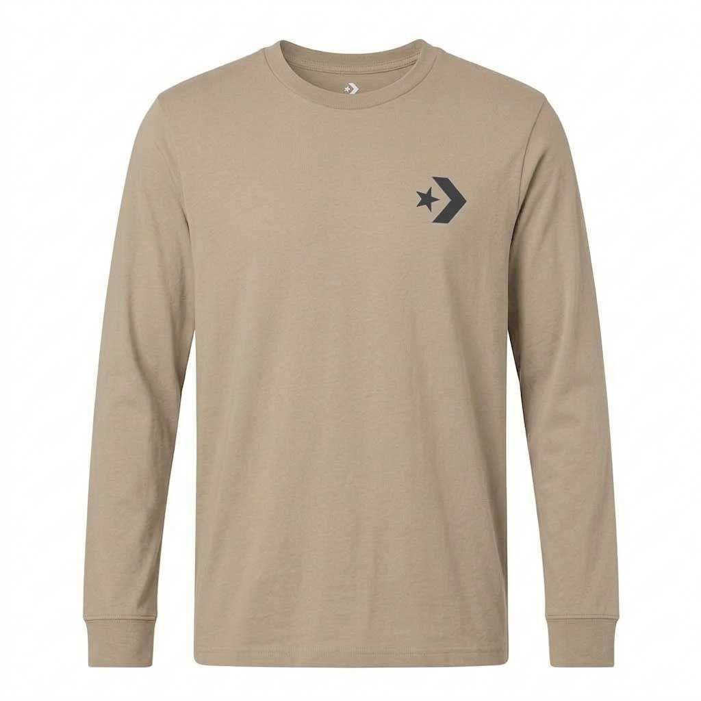 Polera Manga Larga Hombre Beige Converse-0