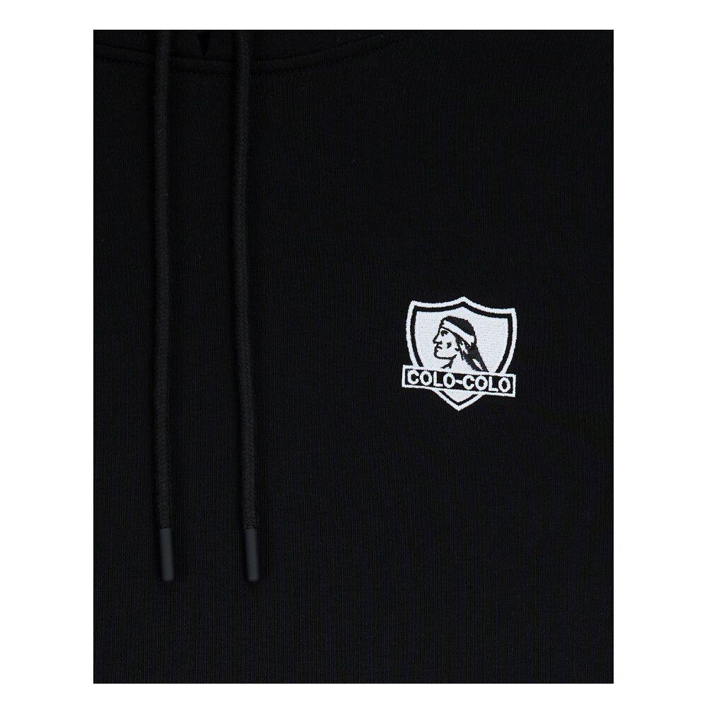 Polerón Colo Colo Urbano Full Zipper Block Color Negro Blanco-2
