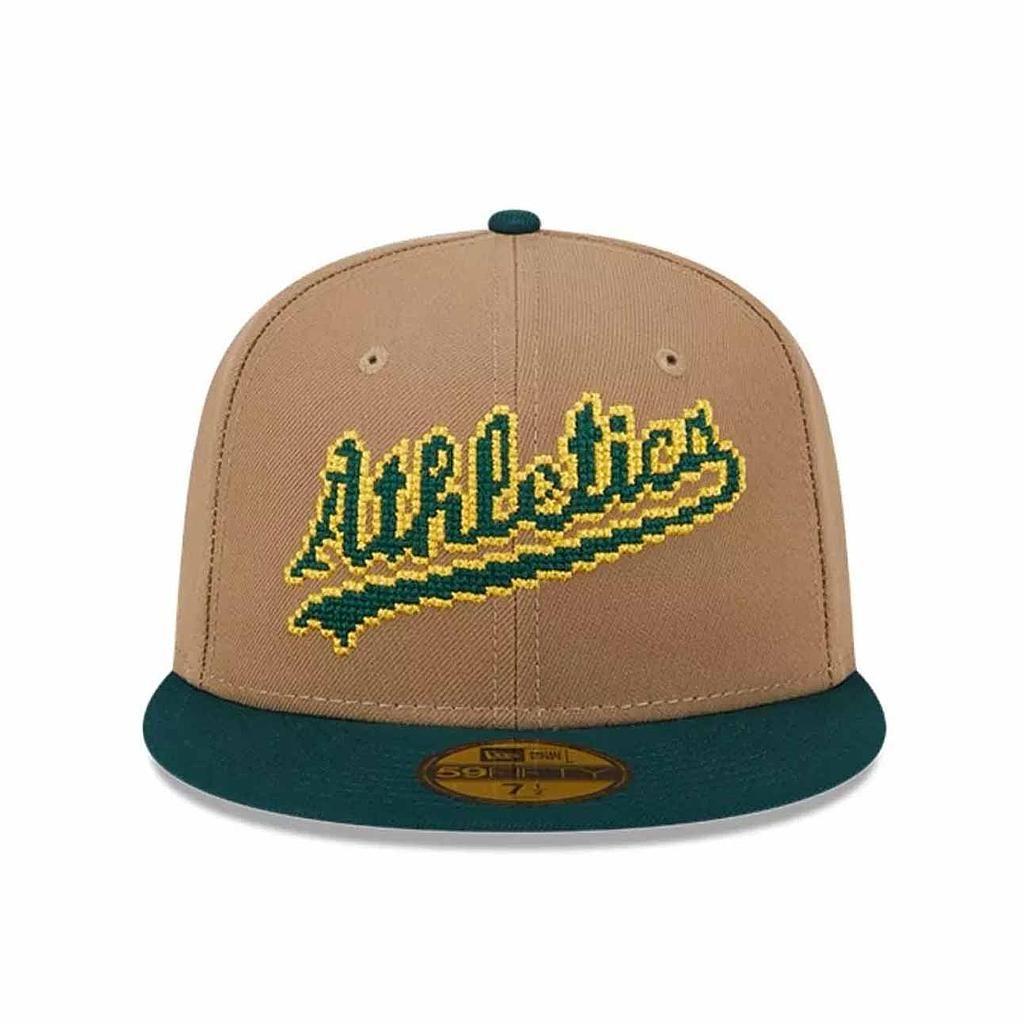 Jockey New Era 59FIFTY Oakland Athletics MLB 8-Bit Wordmark Beige-0